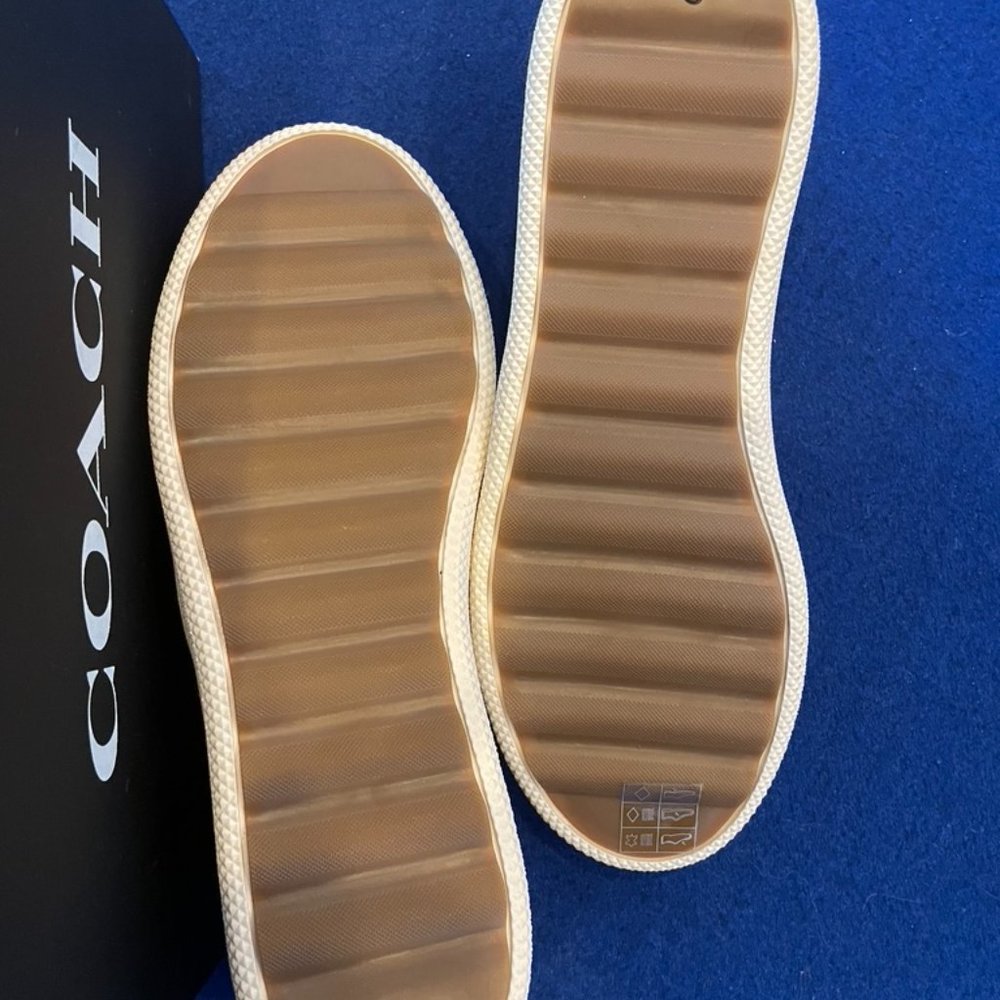 Coach Olive Green Canvas Slip-On Loafers with Dinosaur Patch - Picture 5 of 6